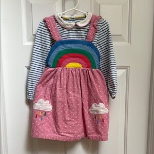 Mini Boden Rainbow Striped Dress - Pink and Blue size 3-4 years